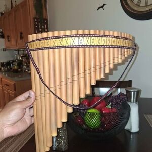 Bamboo Pan Flute With Decorative Band